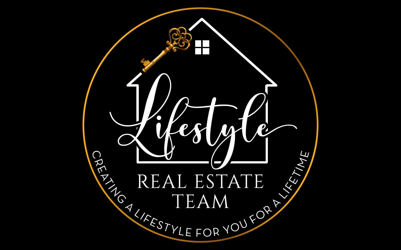 A black and white logo for the lifestyle real estate team.